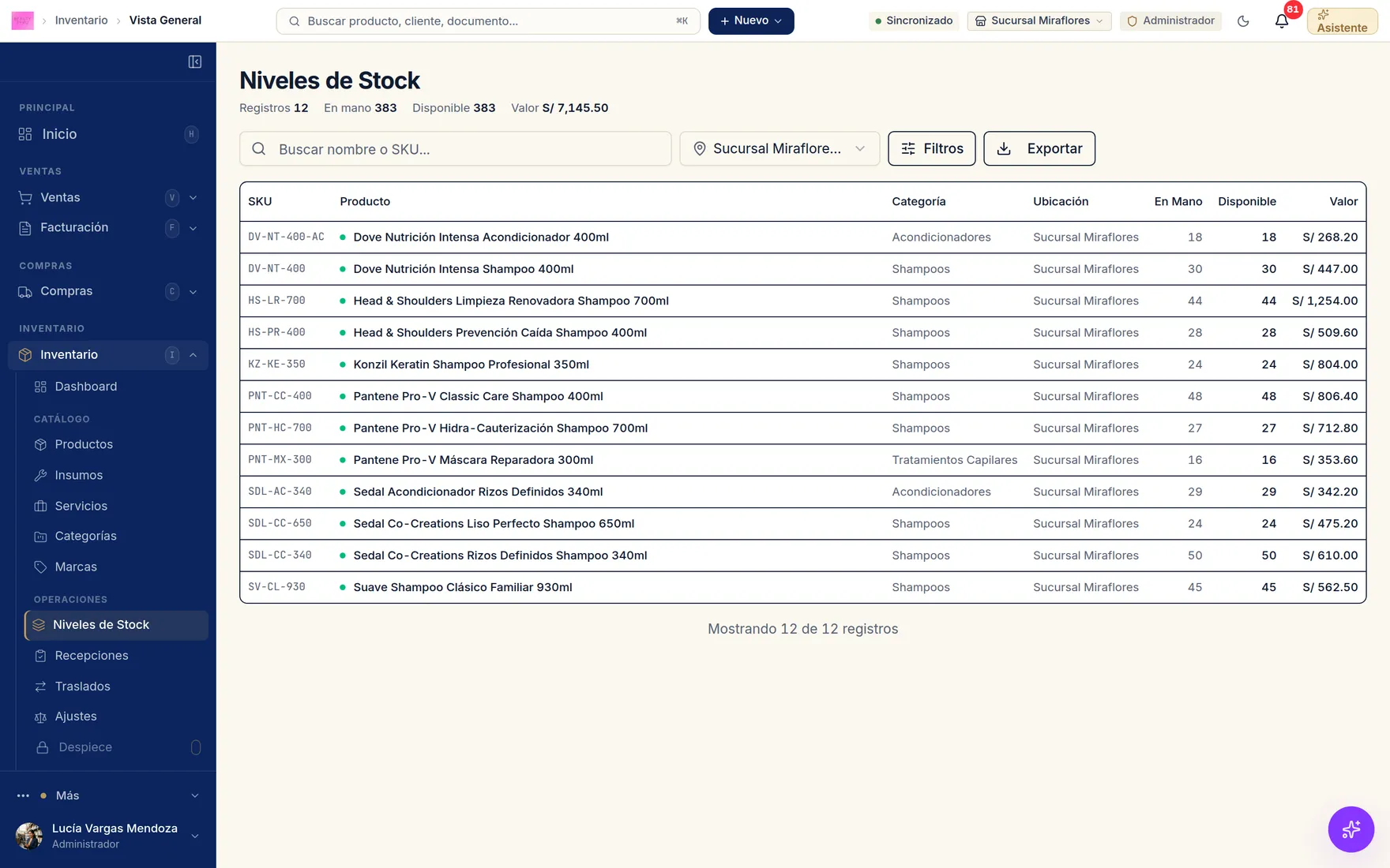 ODECIS — Inventario